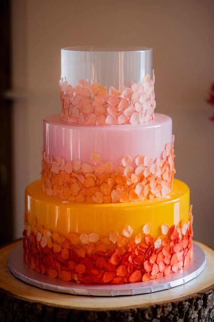 Vibrant Petal Cake Design