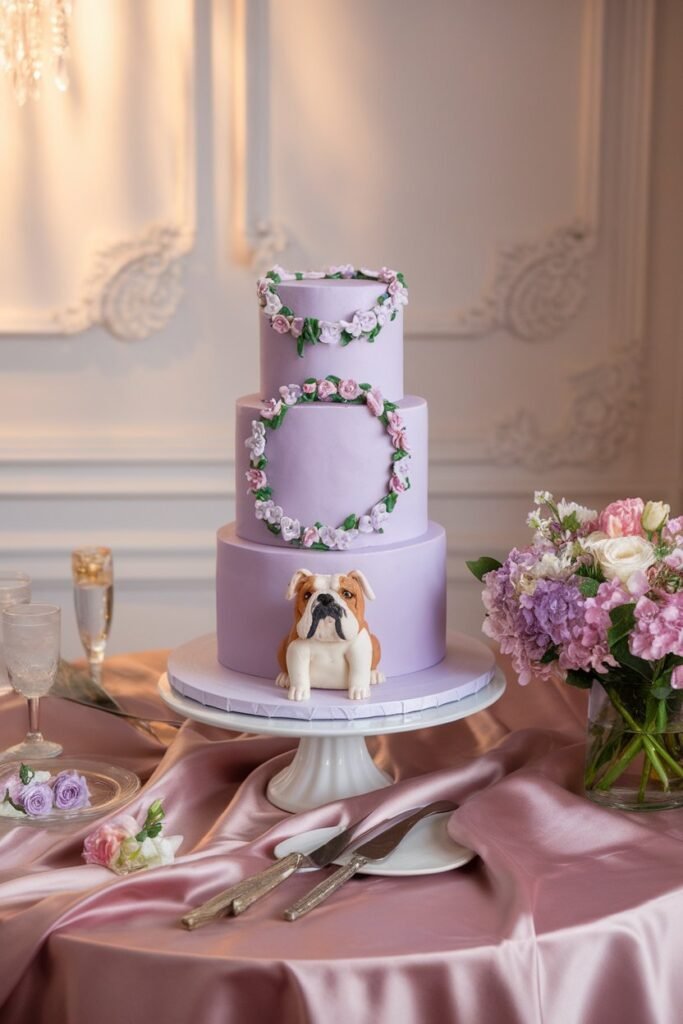 10. Lavender Cake with Bulldog Charm