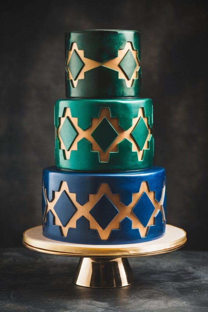 Geometric Elegance Cake Design