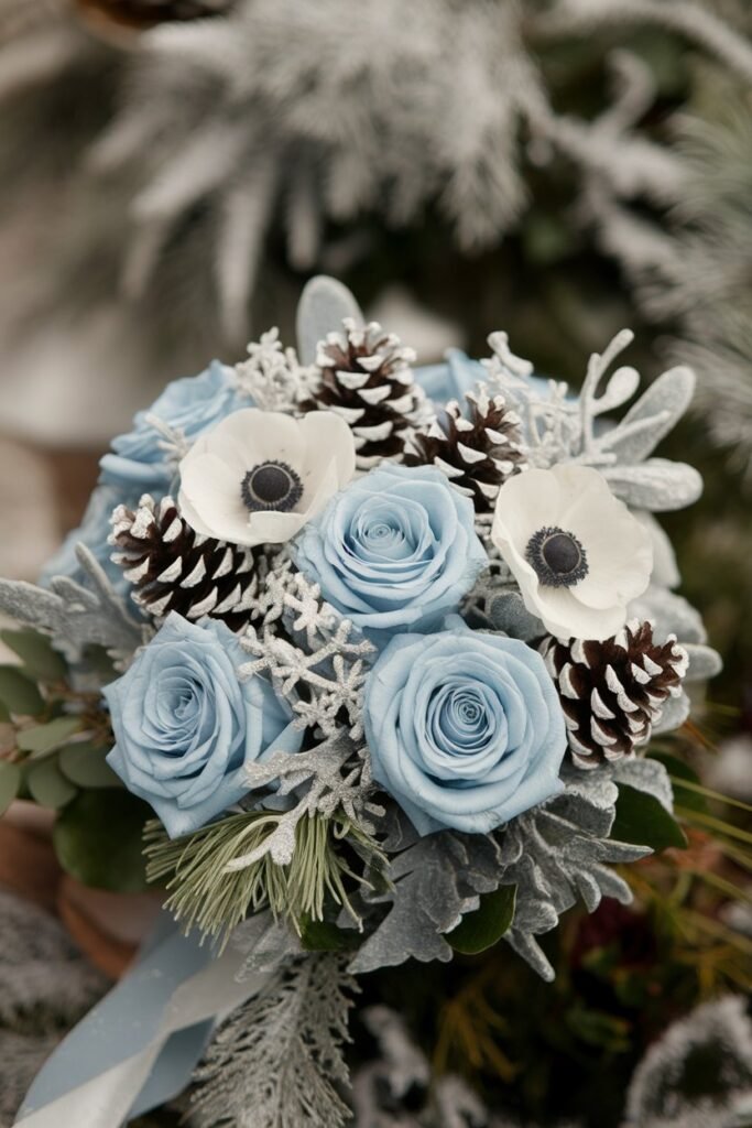 13. Frosted Blue Winter Bouquet