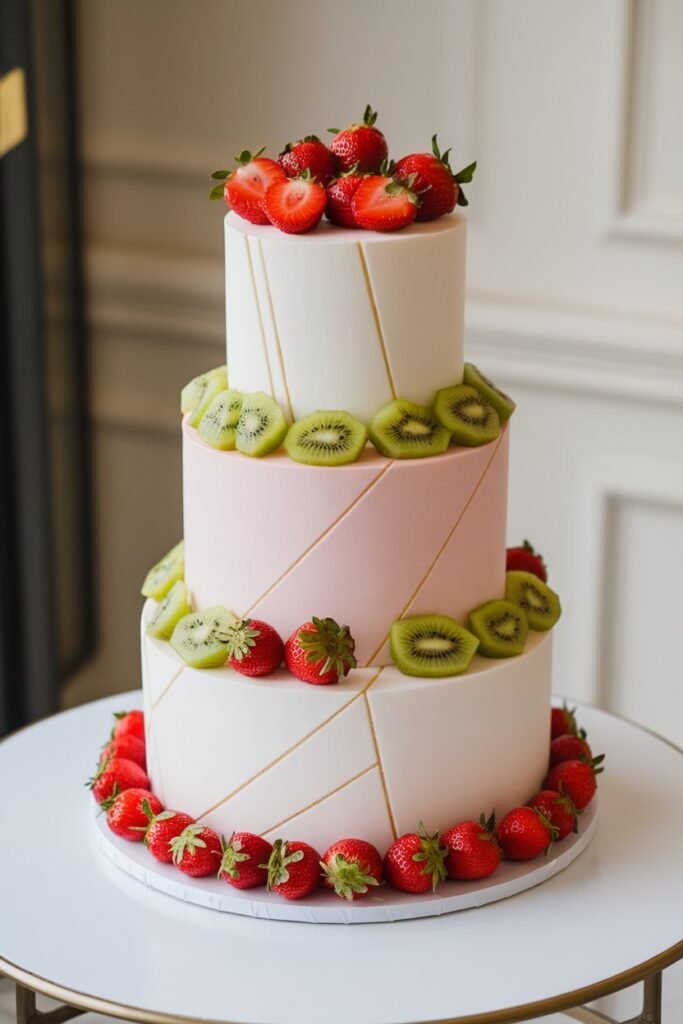 Elegant Wedding Cake with Fruit