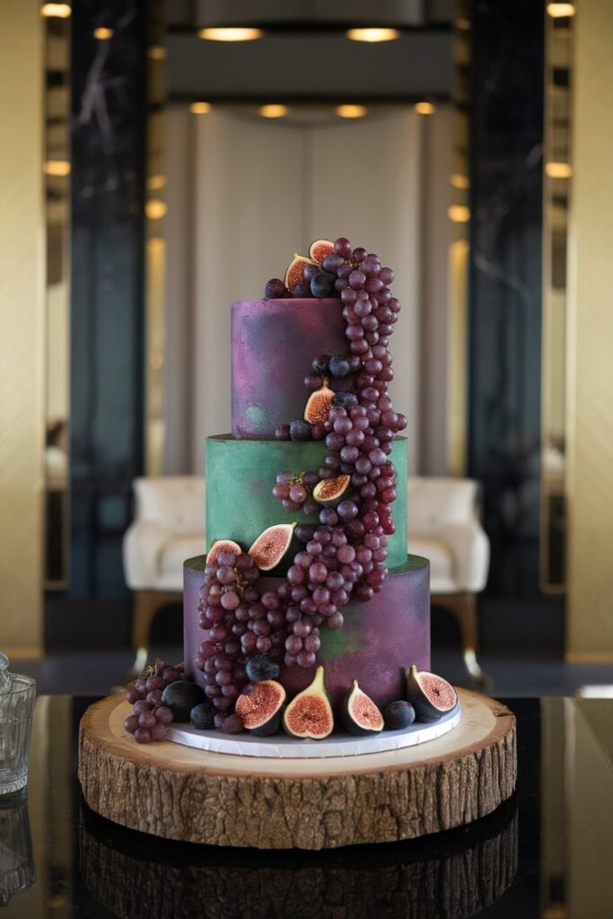 Wedding Cake with Fresh Fruit and Floral Details