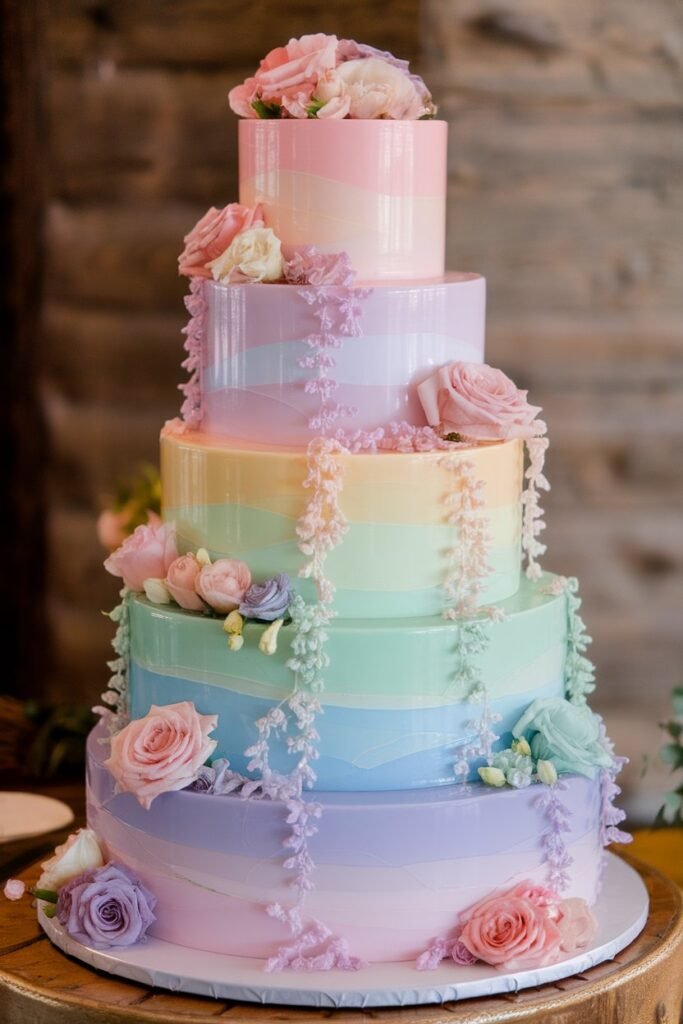 Whimsical Pastel Cake Design