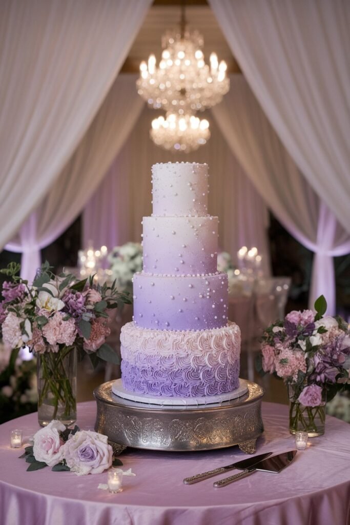 7. Delicate Lavender and Pearl Elegance