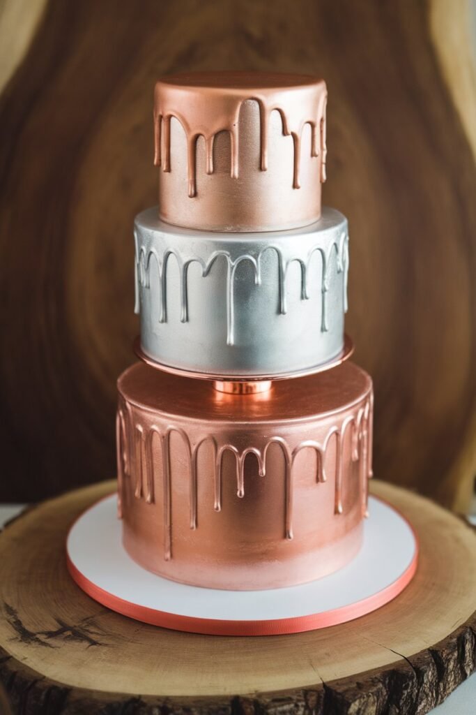 Metallic Drip Cake Design