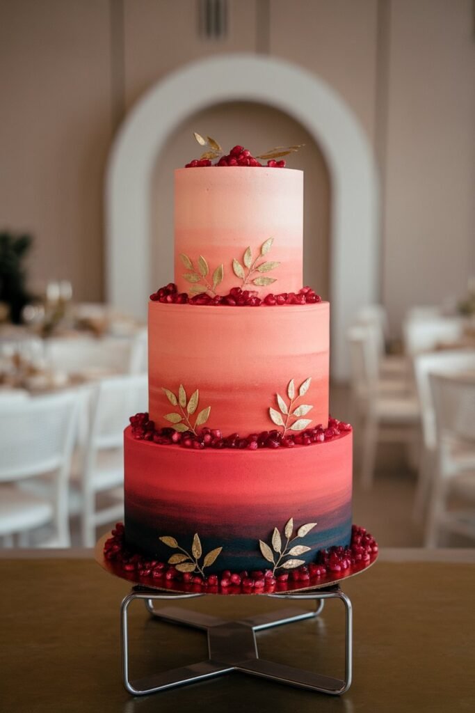 Simple Wedding Cake with Fresh Fruit Accents