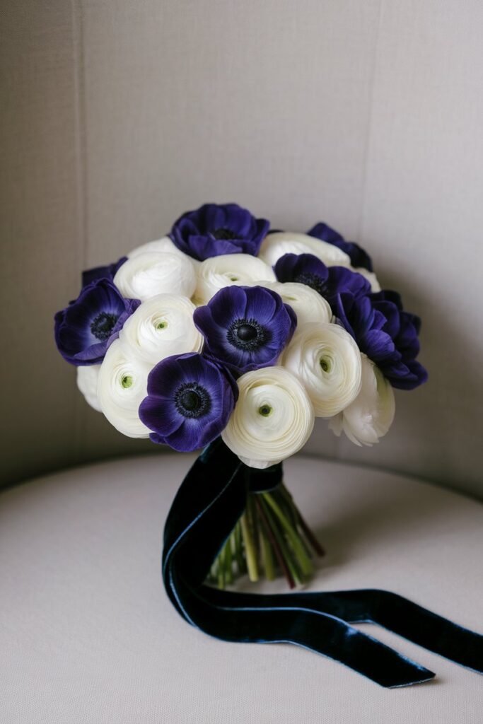 9. Bold Anemone and Ranunculus Bridal Bouquet