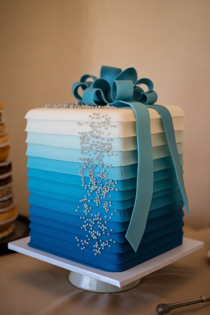 A Gift-Inspired Wedding Cake with Ombre Layers