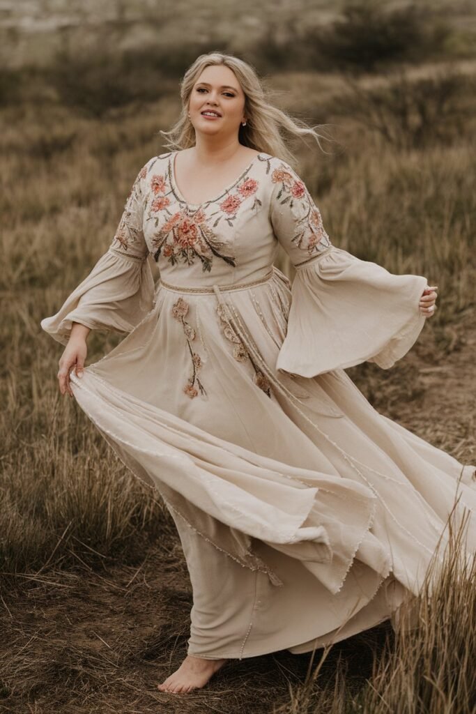 Bohemian Charm in Floral Embroidery