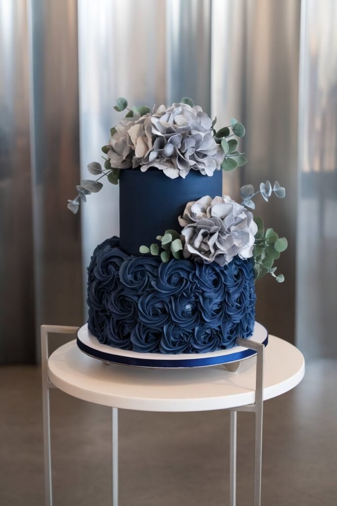 Elegant Wedding Cake with Vibrant Artificial Flowers