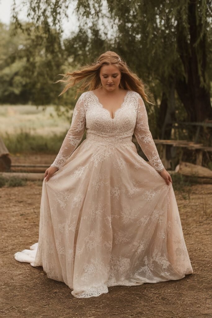 Rustic Elegance in Soft Lace